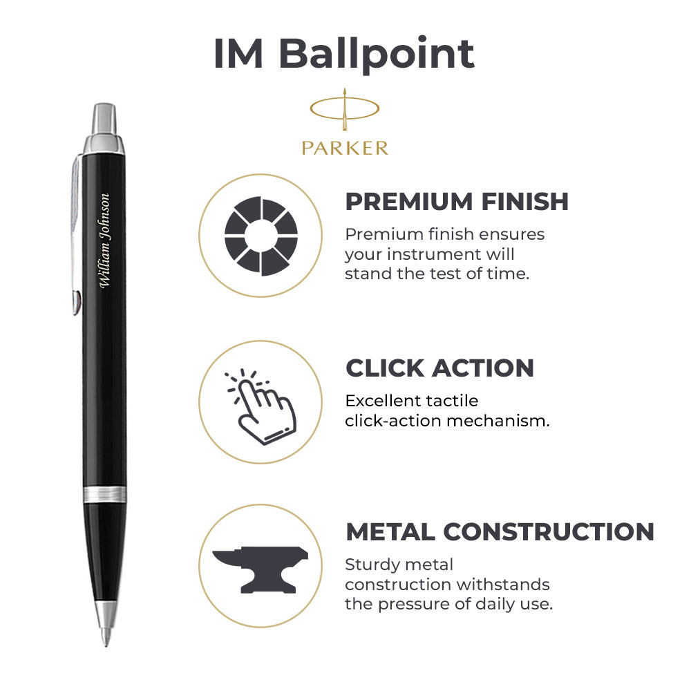 Parker IM Black Chrome Retractable Ballpoint Pen