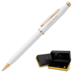 White Tip-Top Rollerball Pens with Gold Cap, Set of 2, Writing