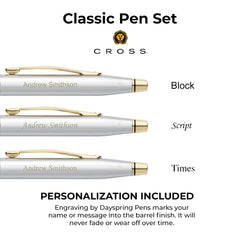 Personalized Cross Ballpoint Pen with Black Journal Gift Set 3502 -  Dayspring Pens