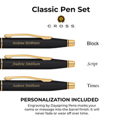 Cross Classic Century Ballpoint PenPencil Set Black Ink Lustrous Chrome  Barrels - Office Depot