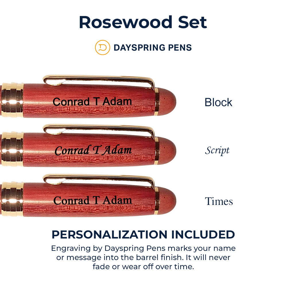 Engraved Rosewood Pen Set - Corporate Gifts