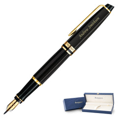 Custom Engraved Waterman Expert Fountain Pen - Black with Gold